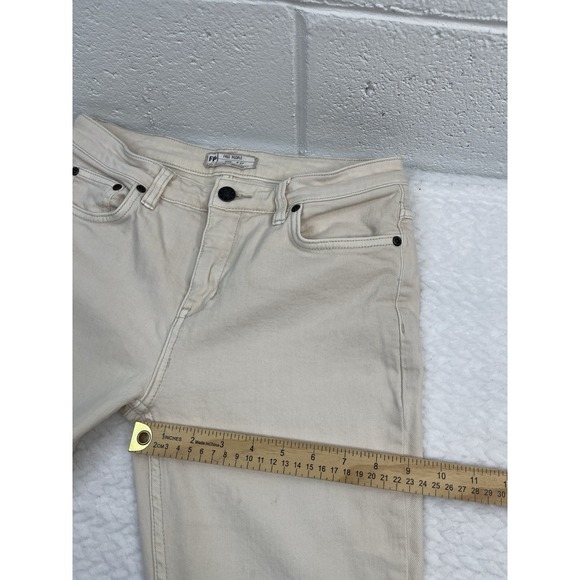 Free People Women's  Ivory Denim Crop  Stretch Bootcut Jeans Size 27 - Picture 6 of 10